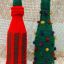 Knitted Christmas Wine Bottle Sweaters and Hats